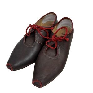 John Fluevog Le Tube Waterloo Raw-Edged Lace-Up Shoe Size 7.5 Brown